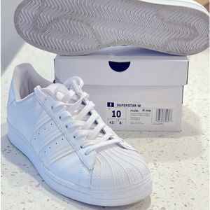 Adidas Original Superstar Women’s Size 10 White Leather “Shell Heads/Shell Tops”